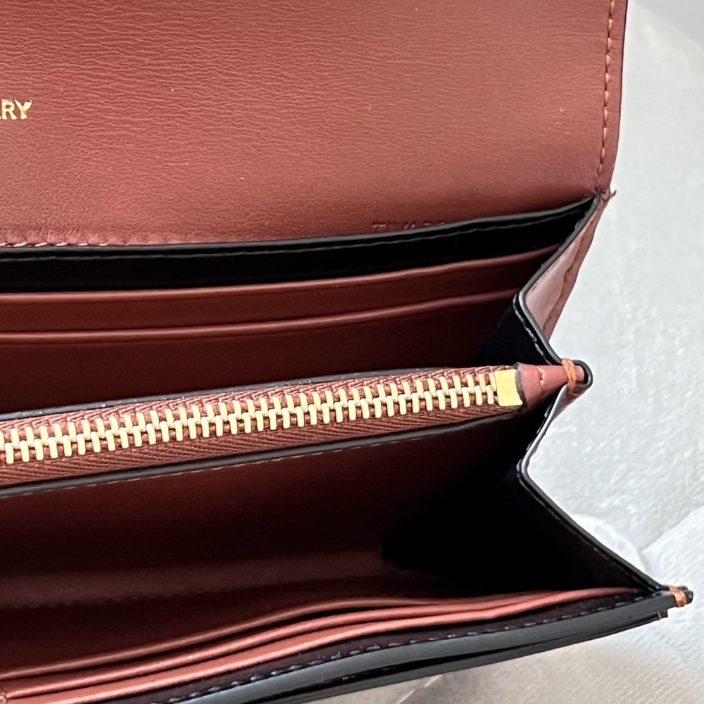 Burberry E-Canvas TB Monogram Stripe Continental Wallet In Bridle Brown - Picture 13 of 14